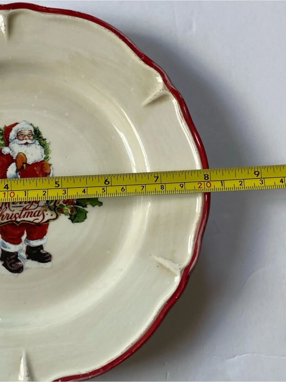 Vintage Pier 1 Imports Santa Salad Set Of 2 Dessert Plate Christmas Earthenware